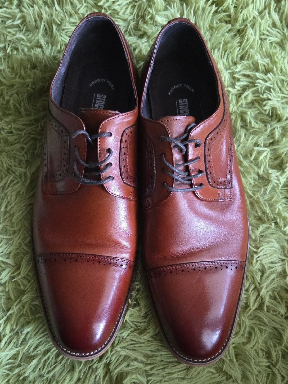 Stacy Adams Cognac Cap-Toe Oxford Dress Shoes